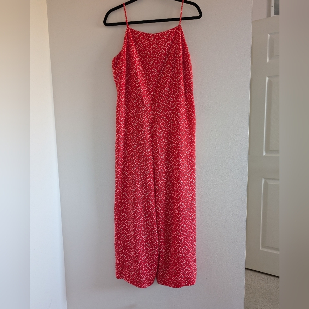 3/$30 Red Floral Spaghetti Strap Romper